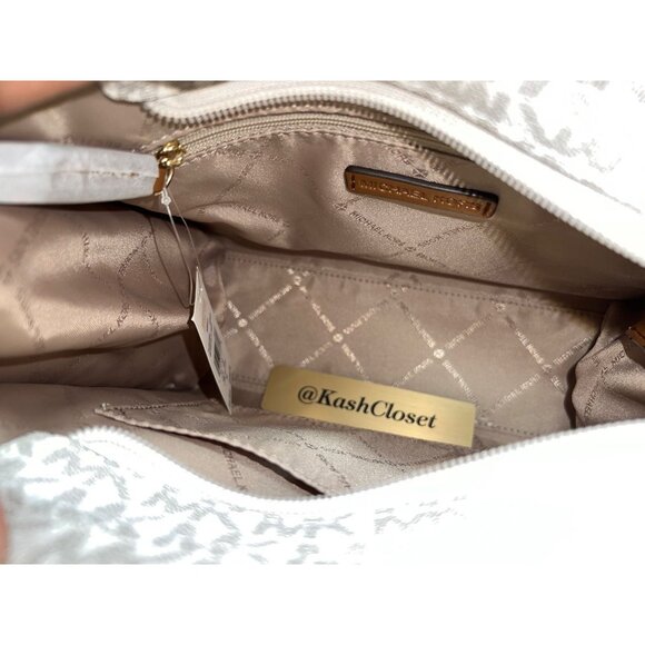 Michael Kors tote mirella small shopper top zip handbag crossbody Vanilla - Picture 8 of 9